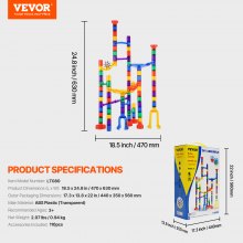 VEVOR Circuit à billes blocs de construction éducatifs STEM 110 PCS pour enfants