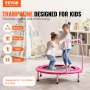 VEVOR Mini trampoline pliable fitness rebounder pour tout-petits 920 mm rose