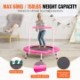 VEVOR Mini trampoline pliable fitness rebounder pour tout-petits 920 mm rose