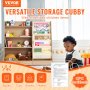 La bibliothèque pour enfants VEVOR présente des livres, des jouets et des plantes avec un certificat CPC pour les articles pour enfants organisés.