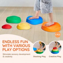 VEVOR Pierres d'Équilibre Enfants Obstacles Sensoriels 5PCS Extérieur Intérieur