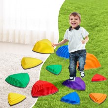 VEVOR Pierres d'Équilibre Enfants Parcours Obstacle Sensoriel 12PCS Triangulaire