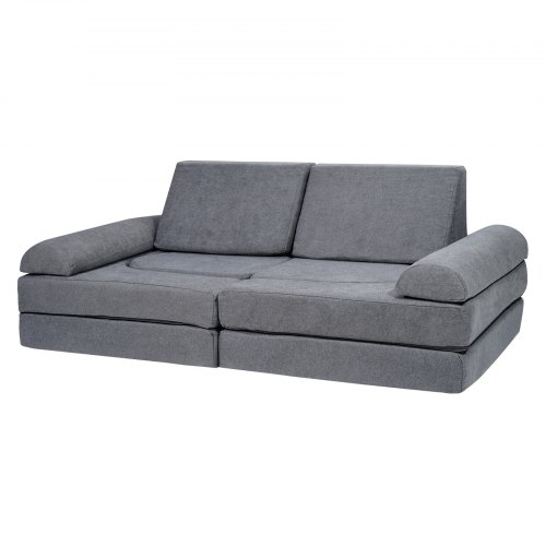 Canapé Enfant Convertible VEVOR 4 Pièces - Tissu Chenille, Mousse 25D - Modular Pour Jeu Et Détente - Gris Foncé