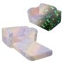 VEVOR Fauteuil pour enfant canapé pliable en tissu phosphorescent arc-en-ciel