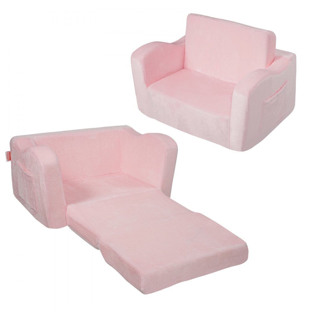 VEVOR Fauteuil pour enfant canapé pliable en tissu de flanelle sofa tout-petits