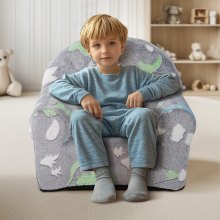 VEVOR Fauteuil pour enfants canapé avec éponge 25D tissu phosphorescent gris