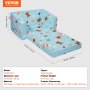 VEVOR Fauteuil pour enfant canapé pliable en tissu flocon de neige sofa 2 en 1