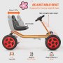 VEVOR Kart à Pédales Enfants 3-8 Ans 4 Roues Antidérapantes Siège Réglable Rouge