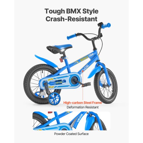 Vélo Enfant 16 Pouces – Vert, Cadre Acier, Roues Stabilisatrices, Freins Avant/arrière, 5-8 Ans