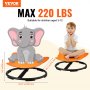 VEVOR Chaise pivotante éléphant carrousel sensoriel pour enfants 100 kg orange