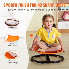 VEVOR Chaise pivotante éléphant carrousel sensoriel pour enfants 100 kg orange