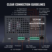 VEVOR Alimentation Laser CO2 pour Graveurs et Découpeurs Laser Tube Laser 100 W