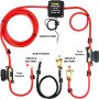 VEVOR Kit de Relais Sensible à la Tension 12 V 140 A Kit d'Isolateur de Batterie Double, Relais de Batterie Charge Divisé Universel étanche Cable de Batterie Rouge Noir pour VTT UTV Camions Camping