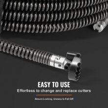 VEVOR Câble nettoyage canalisations 20 m 16 mm 7 coupeurs pour tuyaux 20-100 mm