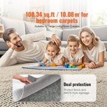 VEVOR Sous-tapis Antidérapant Coussin Protecteur Sol 275x366 cm Épaisseur 6 mm