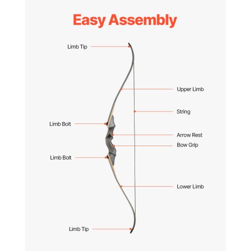 Arc Recourbé Démontage 57" 30-70lbs – Kit Chasse Avec 12 Flèches Fibre De Verre – Neuf