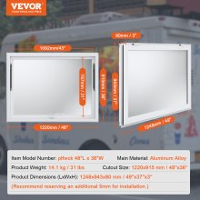 VEVOR Fenêtre de Concession Fenêtre pour Camion Restaurant 122x91,5 cm en Alu