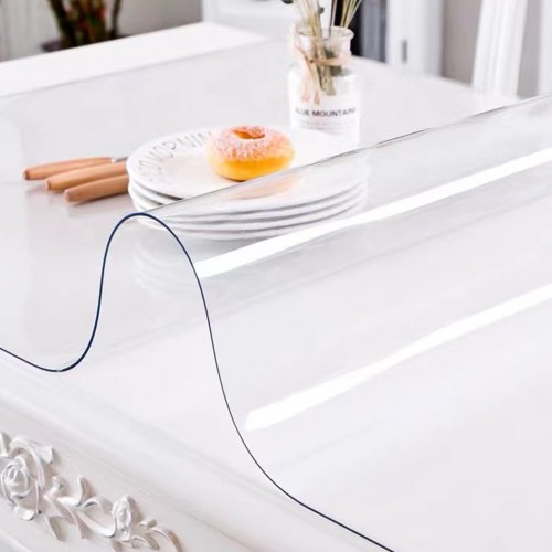 GHIBFBT Nappe transparente, 2 mm, film de table transparent, bonne adhérence, lavable, imperméable, film transparent, dimensions au choix (40 cm x 70 cm x 2 mm