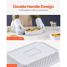 Plat de cuisson en céramique Lot de 2 plats de cuisson rectangulaires profonds pour la cuisson Blanc