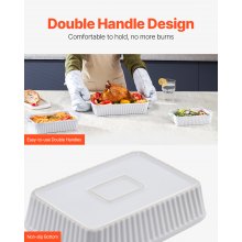 VEVOR Plat de cuisson rectangulaire en céramique pour la cuisson 3 pcs blanc