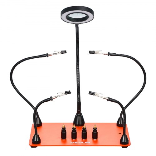 Sintron 3ᵉ Main Avec Loupe LED Inclinable Et Hauteur Réglable – Support Fer à Souder, Pinces Et éponge – 0,8 Kg