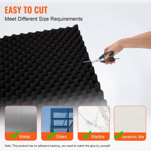 VEVOR Lot De 4 Panneaux Acoustiques Muraux En Mousse Œuf 120x60x5 Cm - Haute Densité, Insonorisation Studio, Bureau, Home Cinéma, Noir Résistant Au Feu