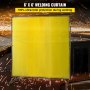 VEVOR Rideau de Soudure de 6 pi x 6 pi Rideau écran protection soudure rideau protection de soudage Vinyle ignifuge avec cadre jaune