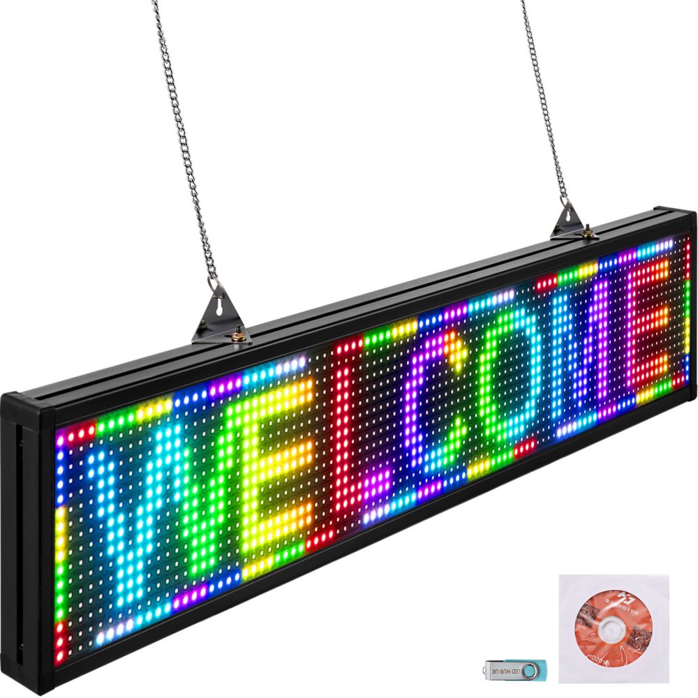 Grand panneau LED avec affichage couleur - 76 cm x 27 cm