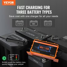 VEVOR Chargeur de batterie pour voiturette golf 48 V 15 A pour EZGO TXT RXV IP67