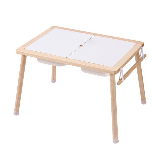 VEVOR Table Activités Enfants Sensorielle - Table Eau Sable Bois Avec 3 Bacs Et Porte-Papier