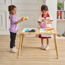 VEVOR Table d'Activités Table Sensorielle pour Enfants 1 Porte-papier 3 Bacs