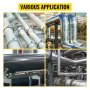 VEVOR Support chandelle à tuyaux 4500 lbs Support de tuyau avec tête en V pour soutenir le tuyau pendentif le filetage hauteur réglable jusqu'à 52