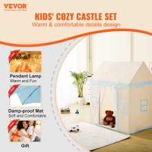 VEVOR Tente de jeu pour enfants cabane pour 1 à 5 ans tout-petits lampe tapis