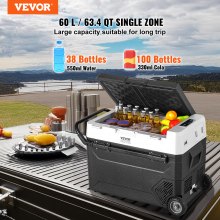 VEVOR Réfrigérateur Portable à Compression Mini Frigo 60 L Zone Unique Voiture