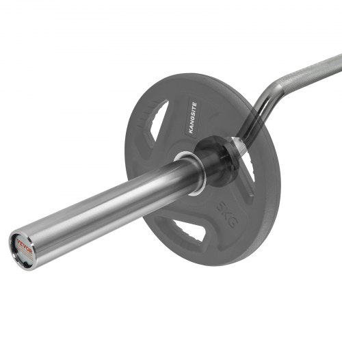 Barre D'Haltérophilie VEVOR 2m - 15kg - Capacité 544kg - Pour Banc De Muscu - Bleu/Gris