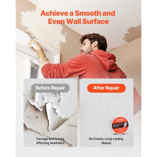 Ruban Adhésif Pour Finition Plate Pour Cloisons Sèches, Outils Professionnels Avec 40 En Effet-64, Poignée Extensible, Plaque De Plâtre, Plaque Murale, Plaque De Plâtre, Boue Pour Mastic