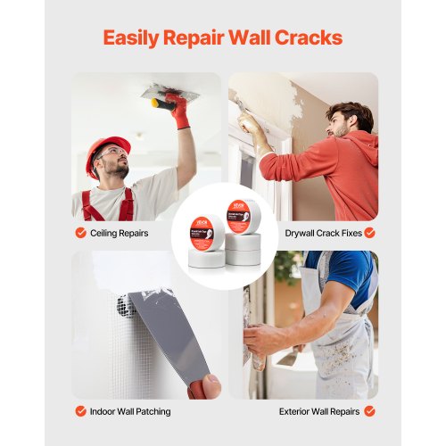 Ruban De Masquage Autocollant Pour Cloison Sèche - 40 M X 5 Cm - Protection Bords Et Joints - PVC Renforcé - 6