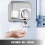 Sèche-mains Electrique Séchoir à Mains Automatique En Acier Inox 2500w Brossé