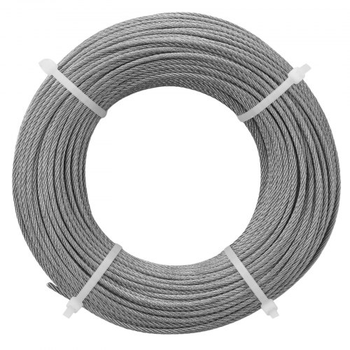 Uxcell Câble Métallique En Acier Inoxydable 304 De 3 Mm, 7 X 7 Brins De 5 M, Revêtement En PVC, Pour La Construction En Extérieur, Le Gréement, Les Rampes