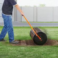 VEVOR Épandeur de Compost de Mousse Tourbe Gazon de Gazon à Rouleau 60 cm Noir