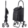 VEVOR Chariot Monte Escalier Courses Pliable 6 Roues Sac de Rangement 36 L Noir