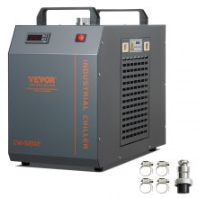 VEVOR Refroidisseur d'eau industriel, CW-5202, système de refroidissement de refroidisseur d'eau compresseur intégré, capacité de réservoir d'eau 7 L, débit 18 L/min pour machine de gravure laser CO2