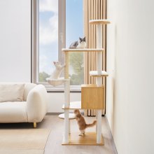 VEVOR Grand Arbre à Chat Tour à Chat Maison de Jeu d'Intérieur Hauteur 175 cm