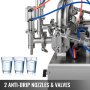 Vevor Machine De Remplissage De Pâte Liquide Pneumatique 100-1000 ml Double Buse