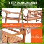 VEVOR Banc d'extérieur banquette de jardin en bois 122 cm 318 kg pour cour parc