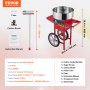 VEVOR Machine à barbe à papa électrique avec chariot, 1000 W appareil à sucre commercial avec bol en acier inox et cuillère à sucre, parfaite pour maison, anniversaire d'enfant, fête de famille, rouge