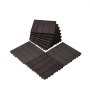 VEVOR Dalles de Terrasse Emboîtables Plastique Lot de 10 300x300 mm Marron Foncé