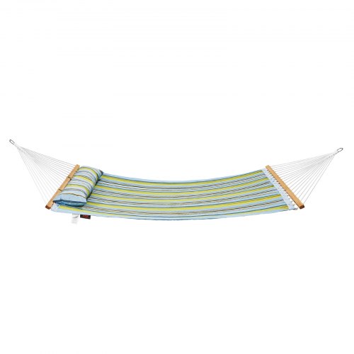 Hamac Double En Tissu Matelassé, Capacité 217 Kg, Hamac Double 3,7 M Barres D'écartement Bois Dur Pour 2 Personnes Et Oreiller Amovible Chaînes Pour Camping Extérieur, Patio, Plage, Rayure Verte | FR Hamac Double En Tissu Matelassé, Capacité 217 Kg, Hamac Double 3,7 M Barres D'écartement Bois Dur Pour 2 Personnes Et Oreiller Amovible Chaînes Pour Camping Extérieur, Patio, Plage, Rayure Verte | FR