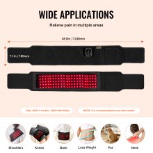 VEVOR Ceinture de Luminothérapie Rouge pour Taille Épaules 660 nm 850 nm 105 LED