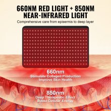 VEVOR Tapis de thérapie lumière rouge pour le corps 264 LED 3 longueurs d'onde